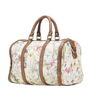 Gucci bag Flower Flora multicolor handbag brown Tan leather Beige